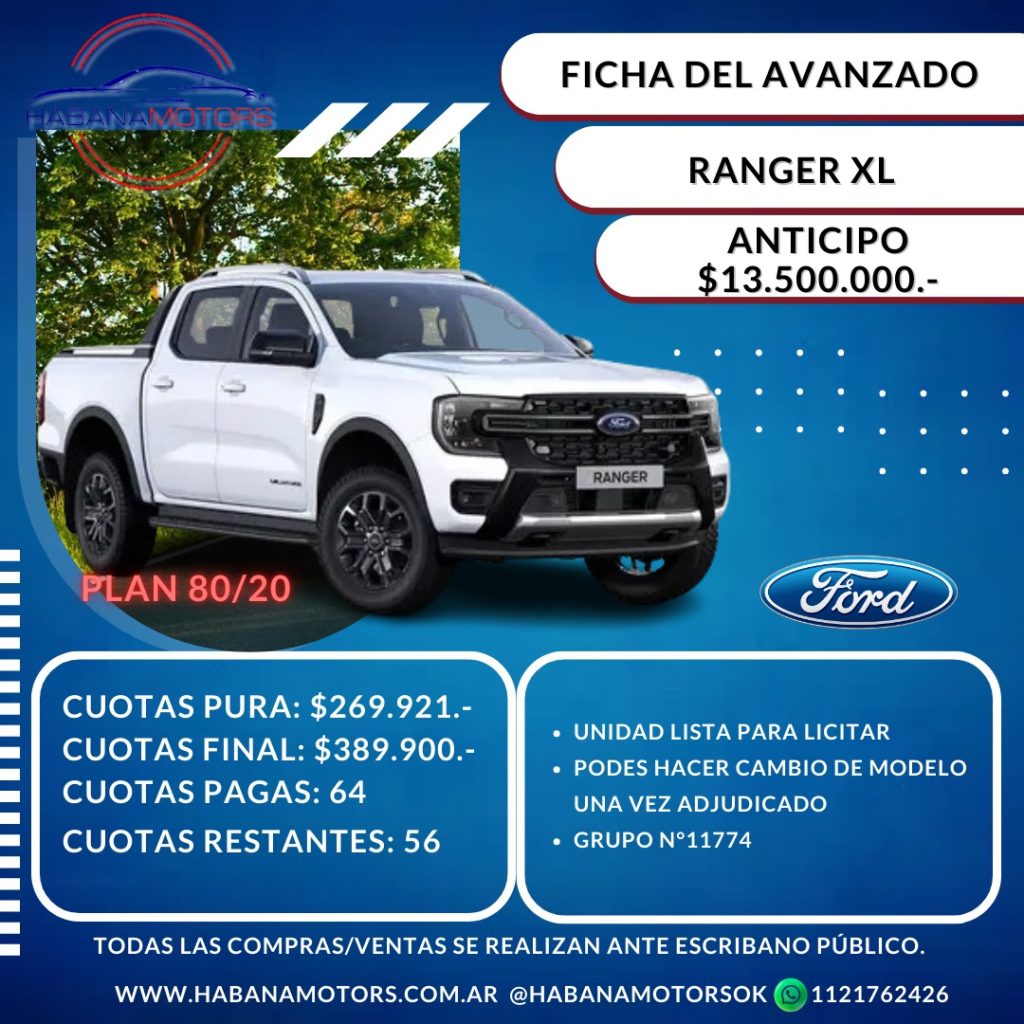 A Plan Ranger Ranger Xl 80/20 (64) Avanzado - Plan De Ahorros!! - Autos Adjudicados